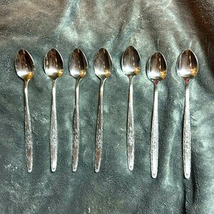 Vintage Stylecraft SYF2 Single Black Rose Iced Tea Spoon Set